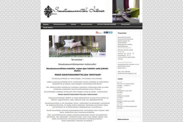 Sisustussuunnitteluanne Anne Tarkiainen
